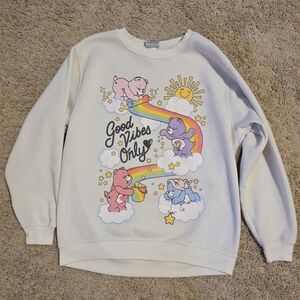 Care Bears Cream Tag Sweatshirt with Red Heart Logo
